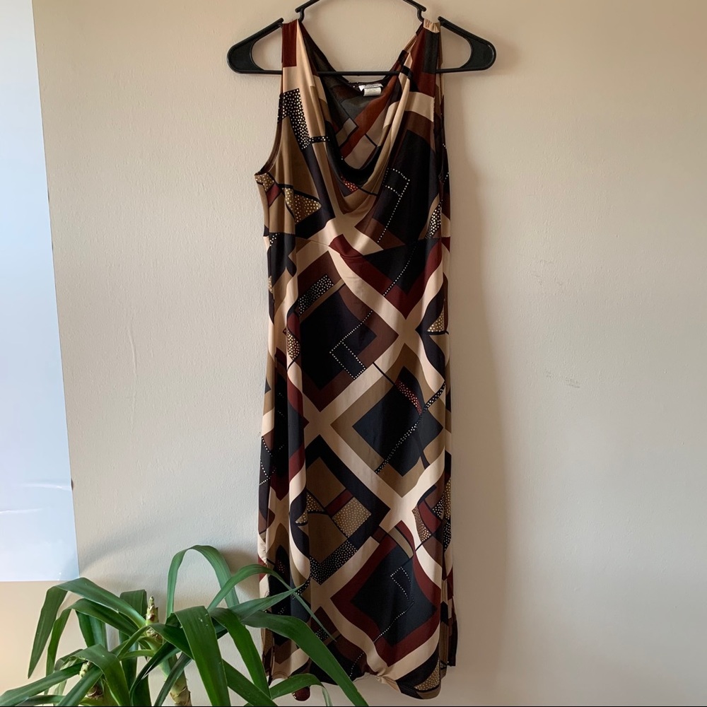 Janette USA dress brown w detailing fits S, M,L